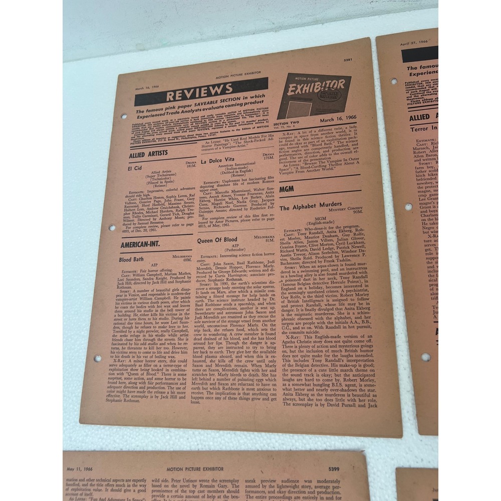 Vintage 1966 Motion Picture Exhibitor Magazine Reviews Film Movie Ephemera Lot - Picture 13 of 13